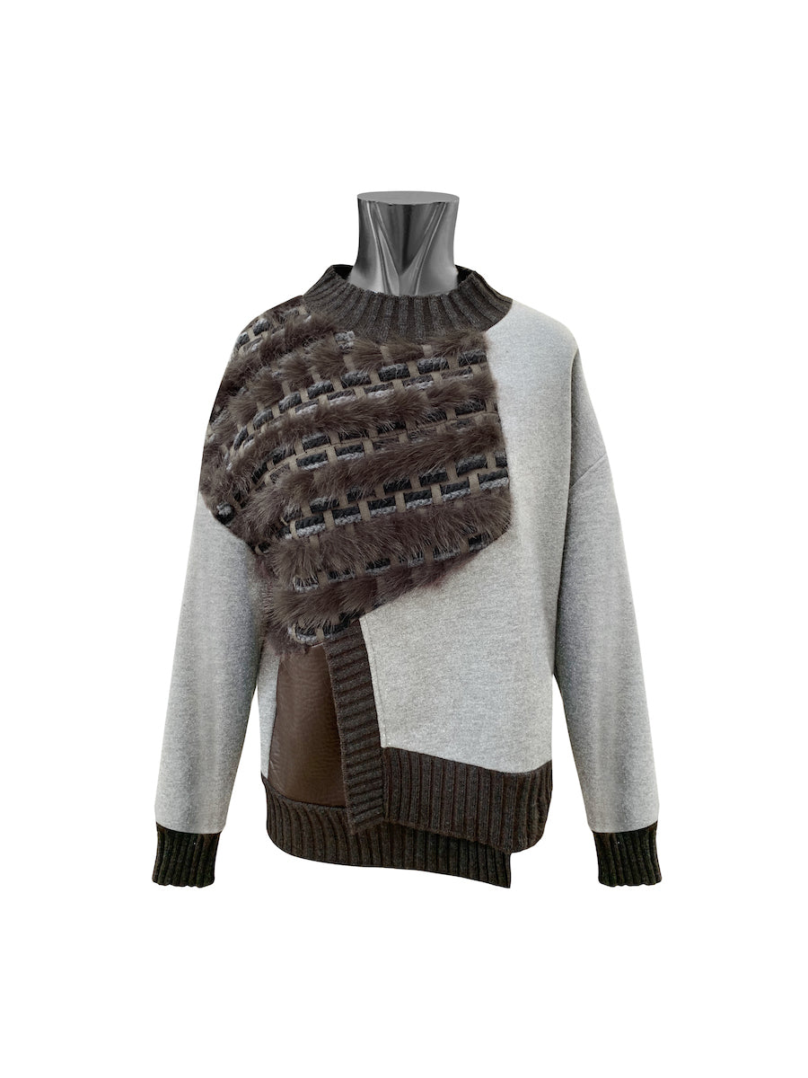 Pull en laine et fourrure eco Tricot Chic