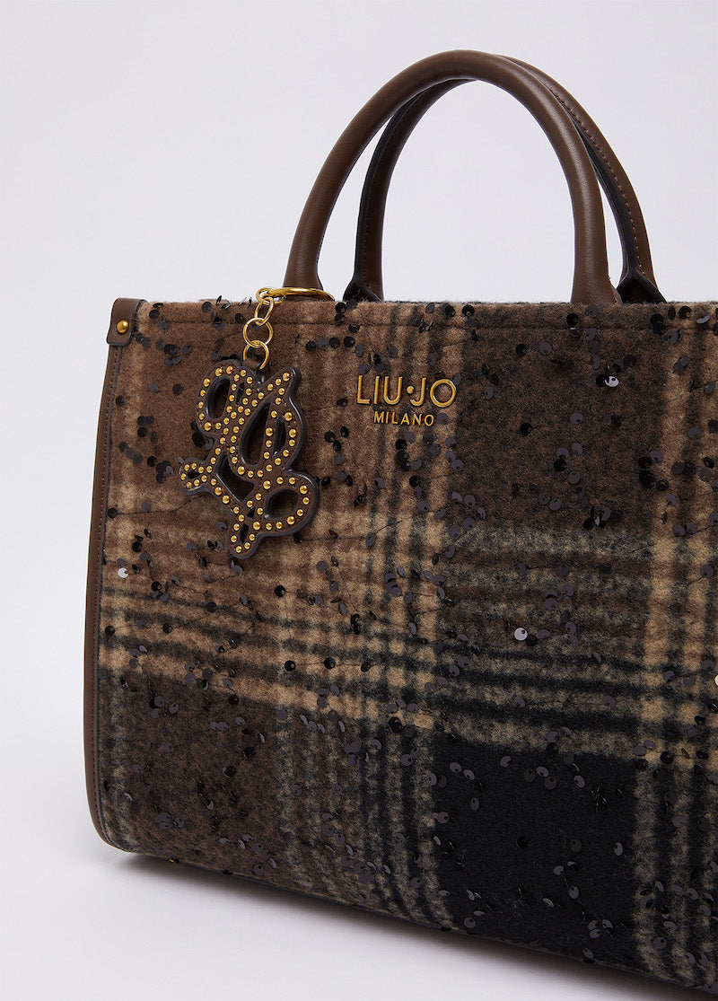 Sac à main femme marron avec sequins Liu Jo