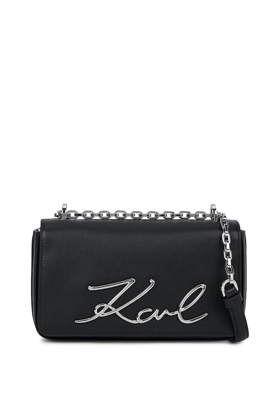 Sac à main haut de gamme Karl Lagerfeld avec signature métallique