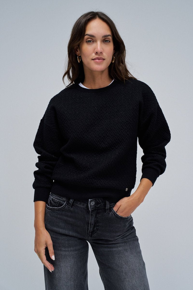 Sweat en jacquard Salsa Jeans noir