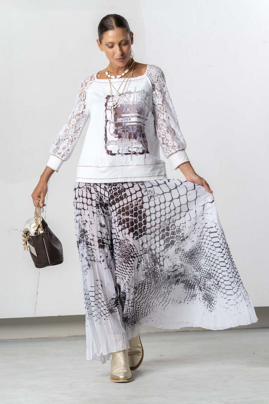 Pantalon façon jupe culotte Elisa Cavaletti