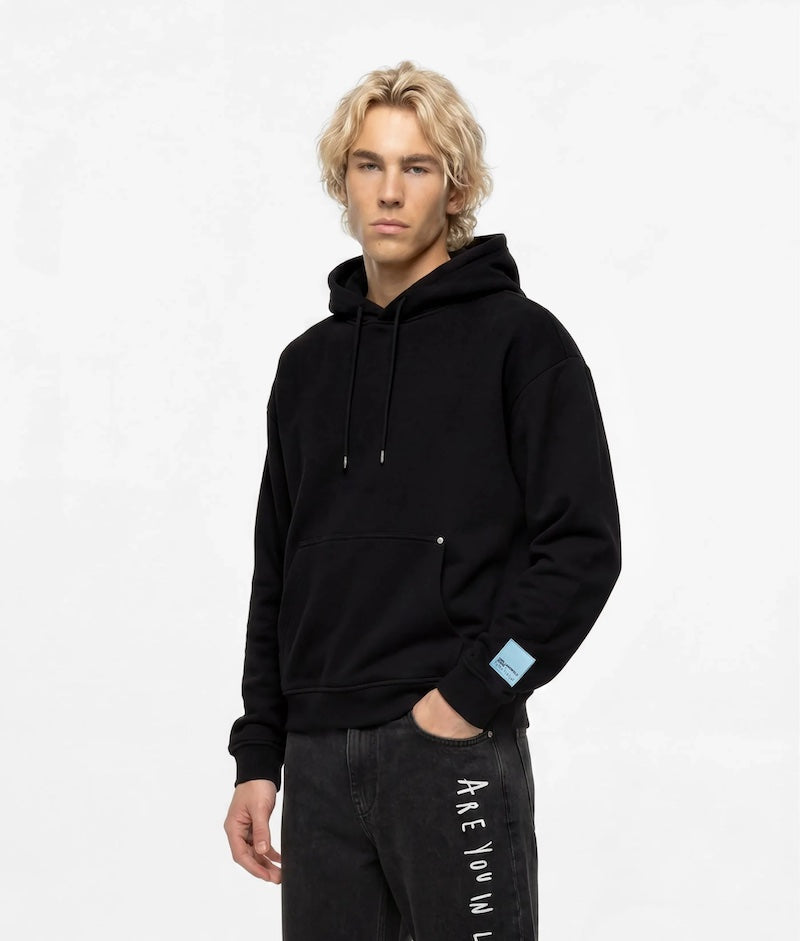 Sweat à capuche noir homme Karl Lagerfeld broderie citation