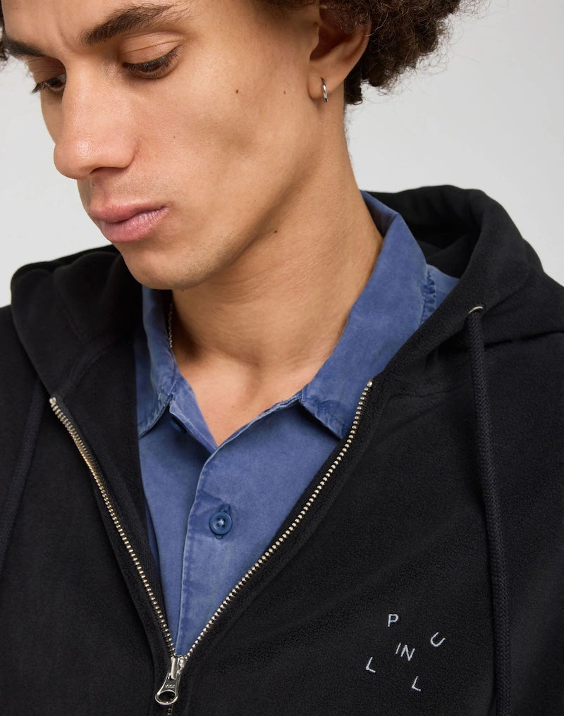 Sweat à capuche zippé façon polaire PULLIN