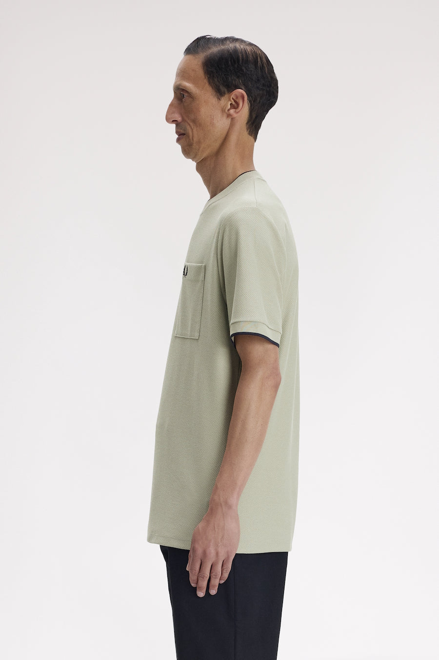 T-shirt pocket détail piqué M2395 M37 vert clair