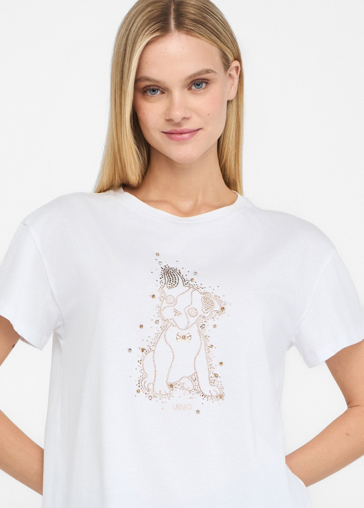 T-shirt manches courte Liu Jo avec chien strassé