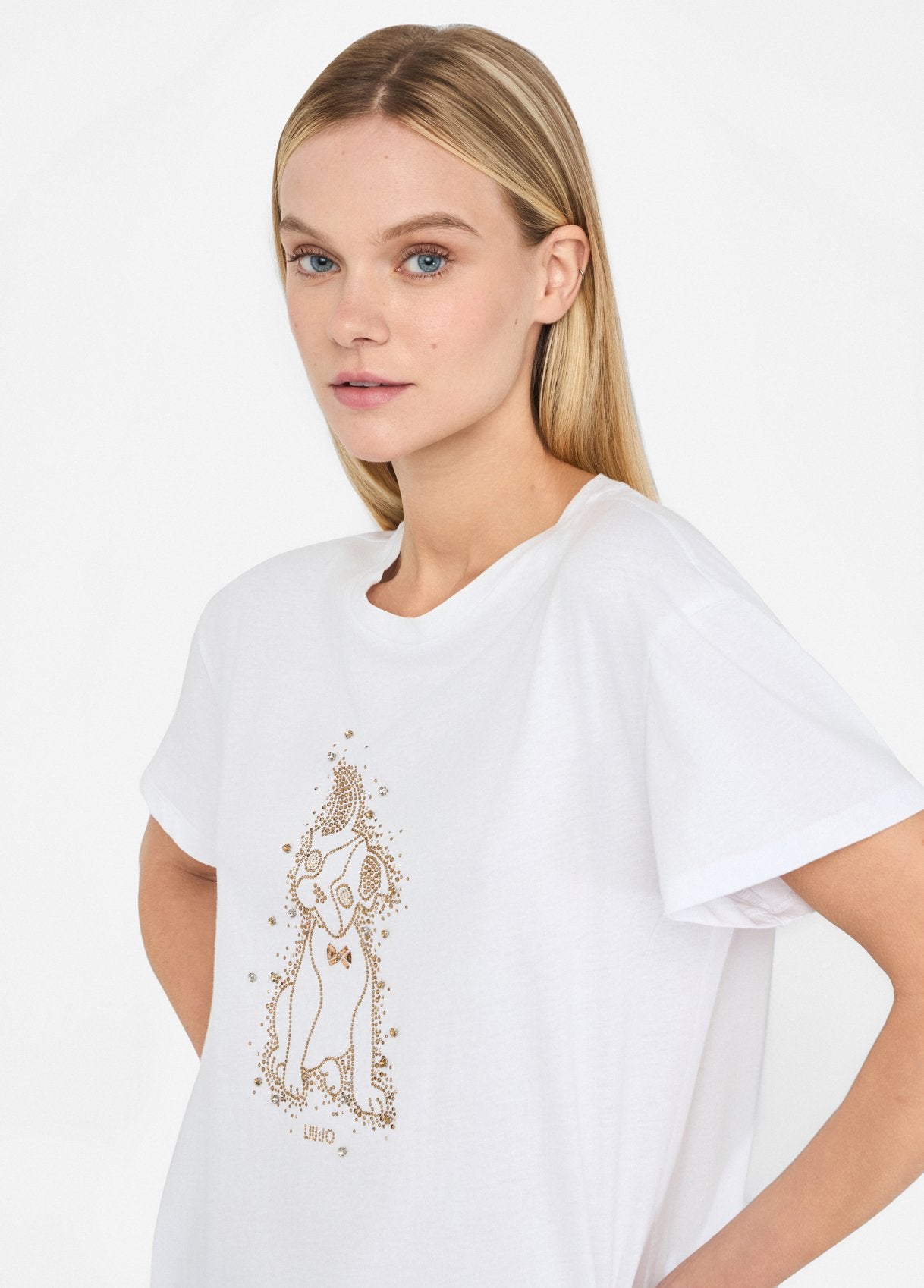 T-shirt manches courte Liu Jo avec chien strassé