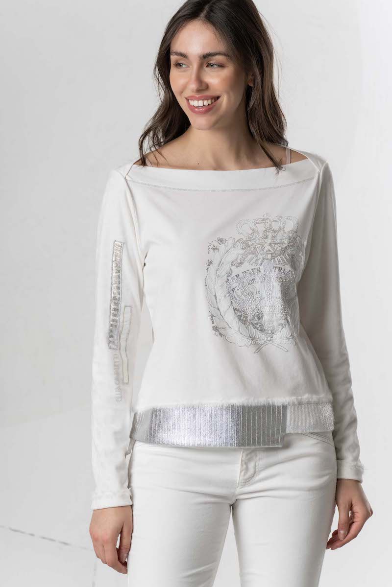 Pull fin Elisa Cavaletti blanc