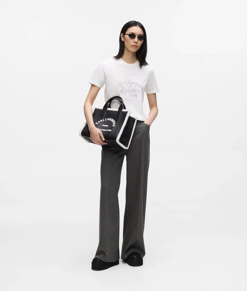 Tote bag Karl Lagerfeld avec effet peau de moiuton