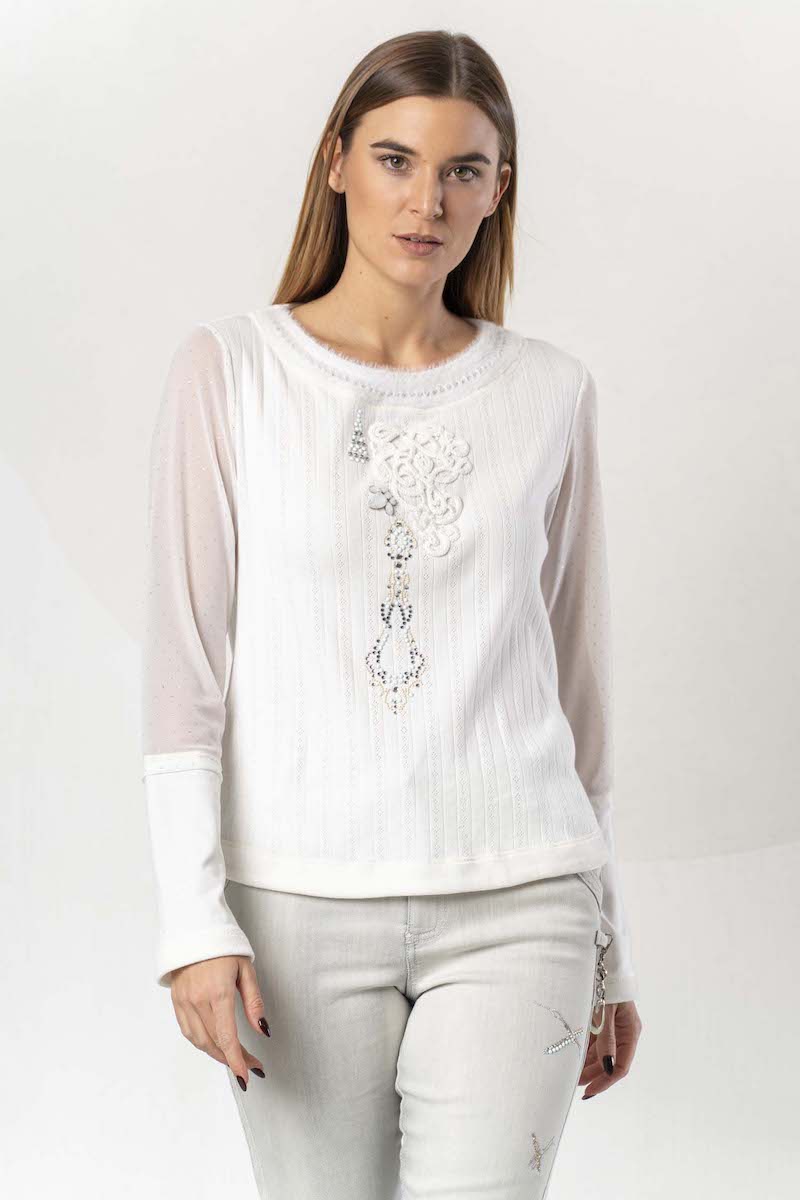 Tshirt en maille ajourée Elisa Cavaletti