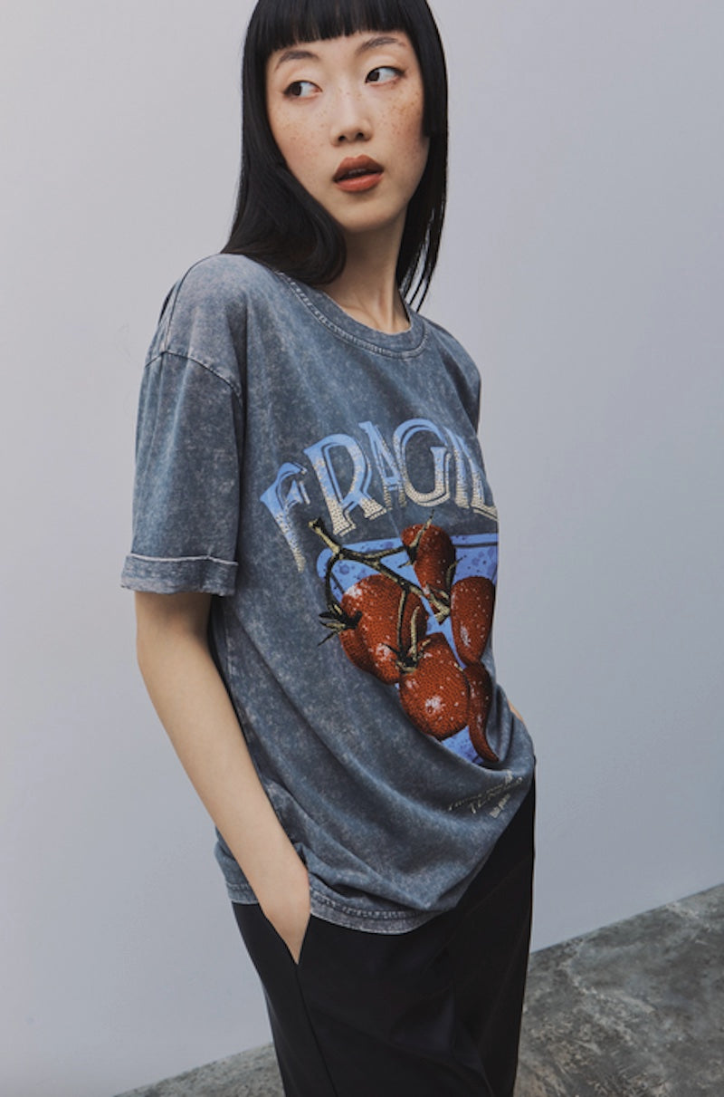 Tshirt femme BSB avec cerise et strass