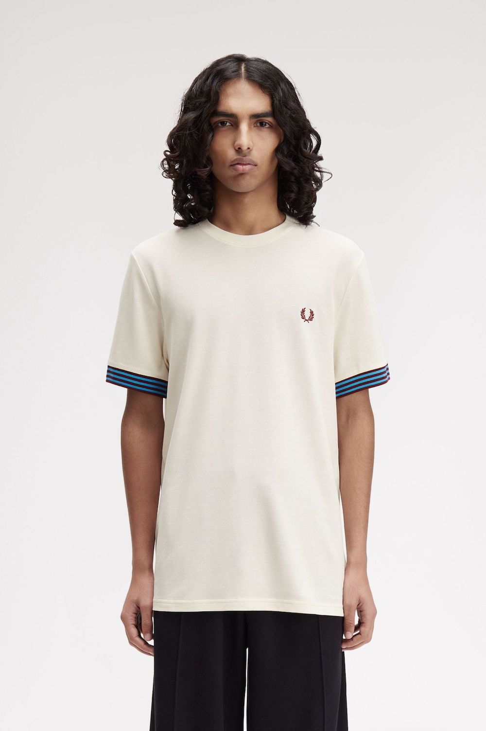 T Shirt en coton piqué Fred Perry