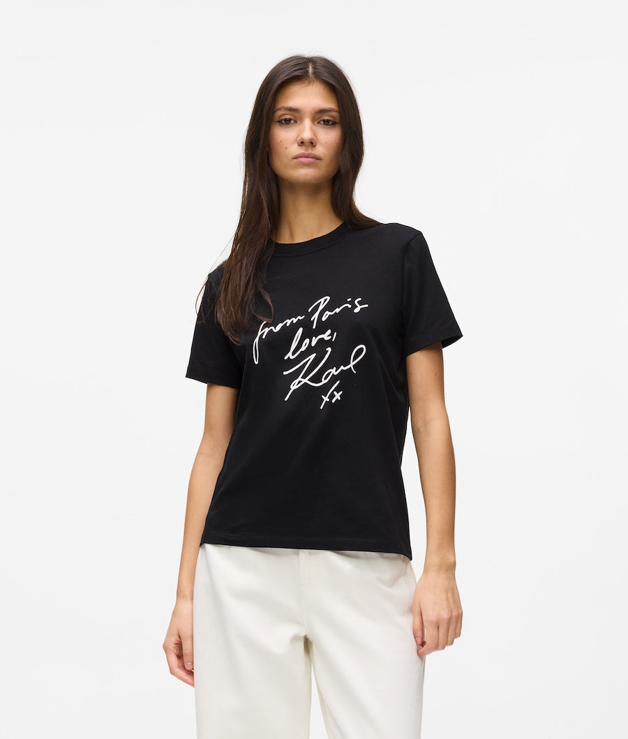 Tshirt femme signature Karl Lagerfeld