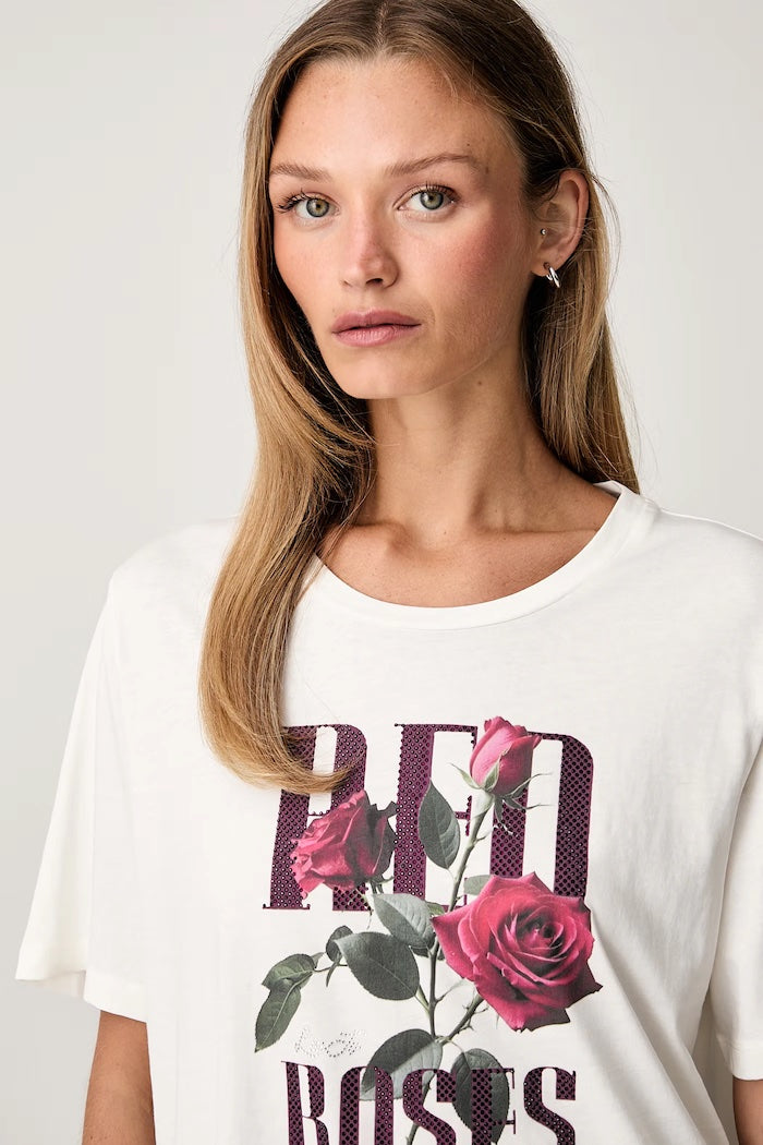 Tshirt femme Liu Jo sport TF6243 avec des roses