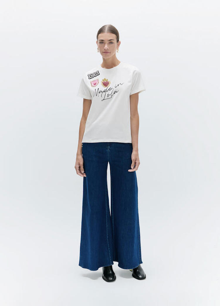 Tshirt femme blanc avec ecussons Lola Casademunt