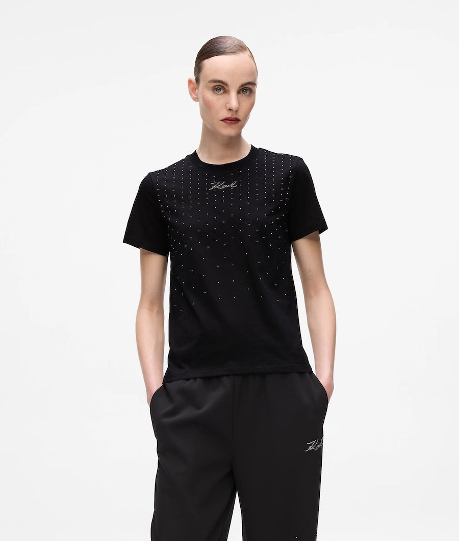 Tshirt femme Karl Lagerfeld strassé