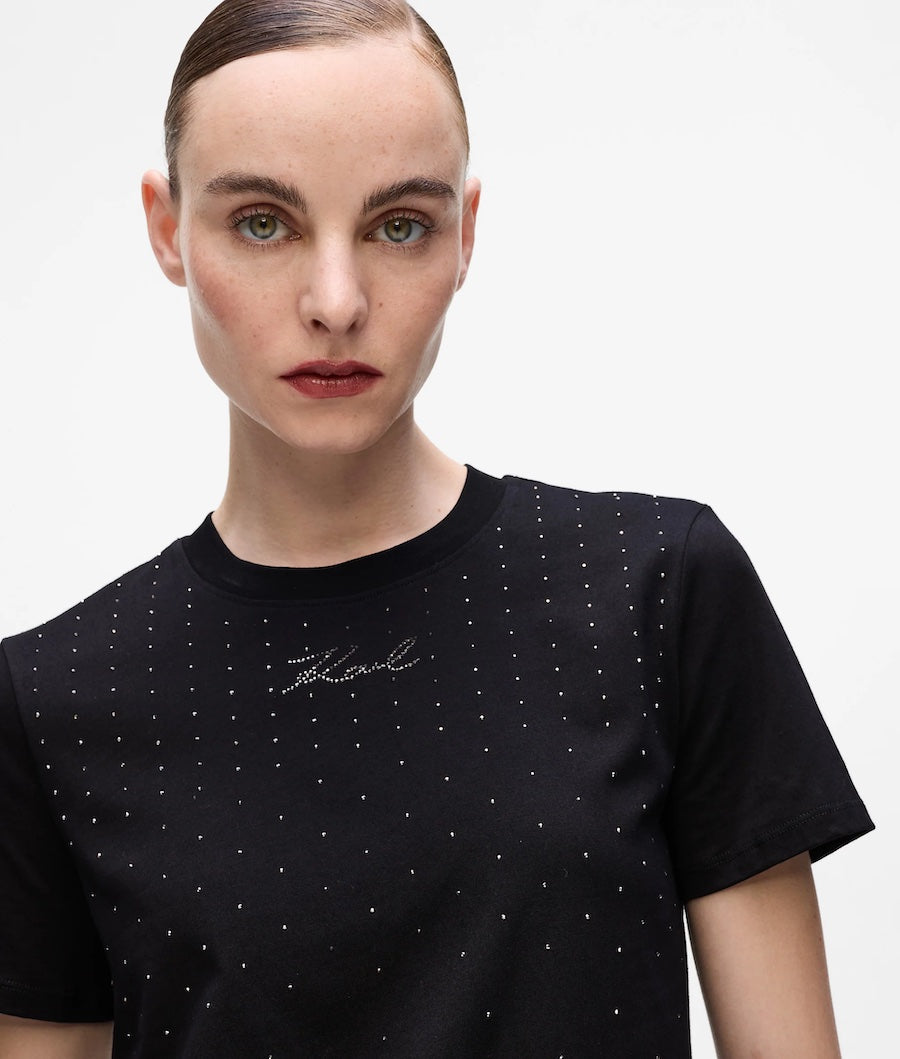 Tshirt femme Karl Lagerfeld strassé
