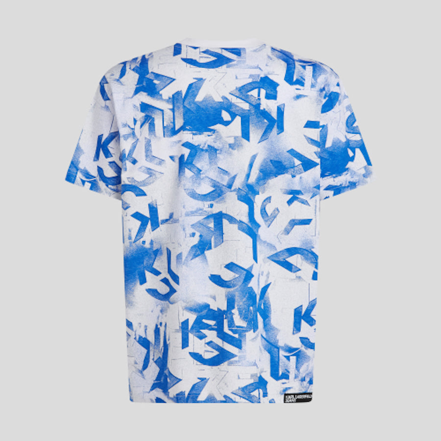 Tshirt homme imprimé bleu original Karl Lagerfeld