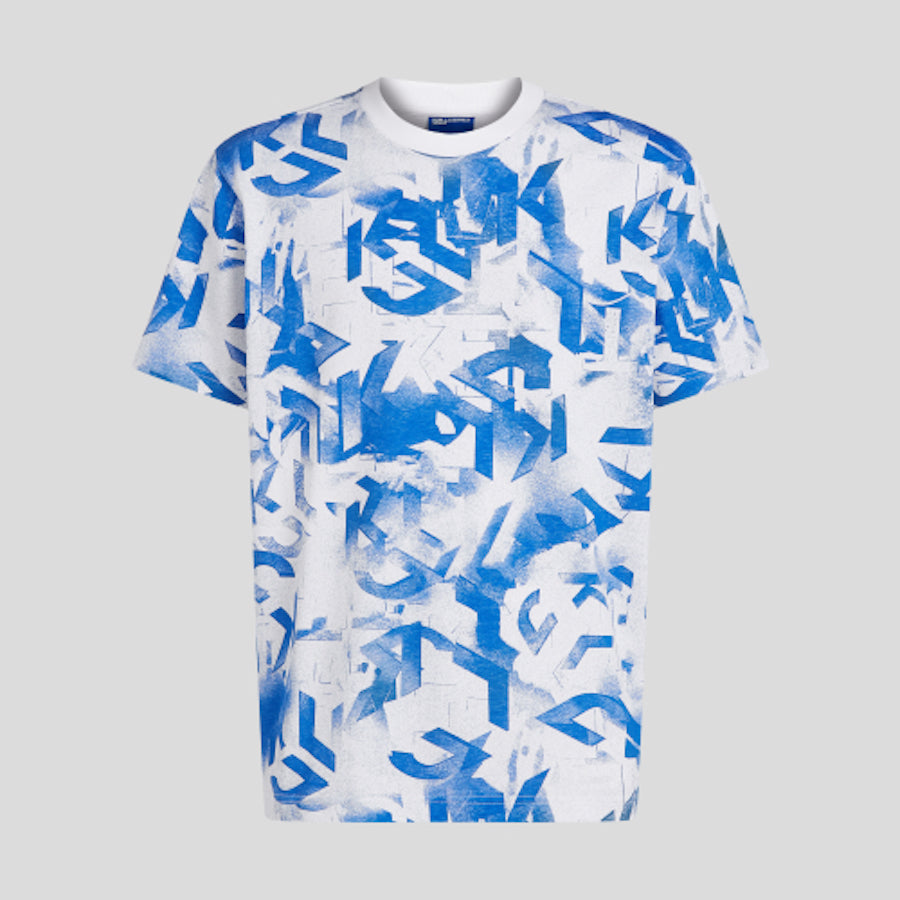 Tshirt homme imprimé bleu original Karl Lagerfeld