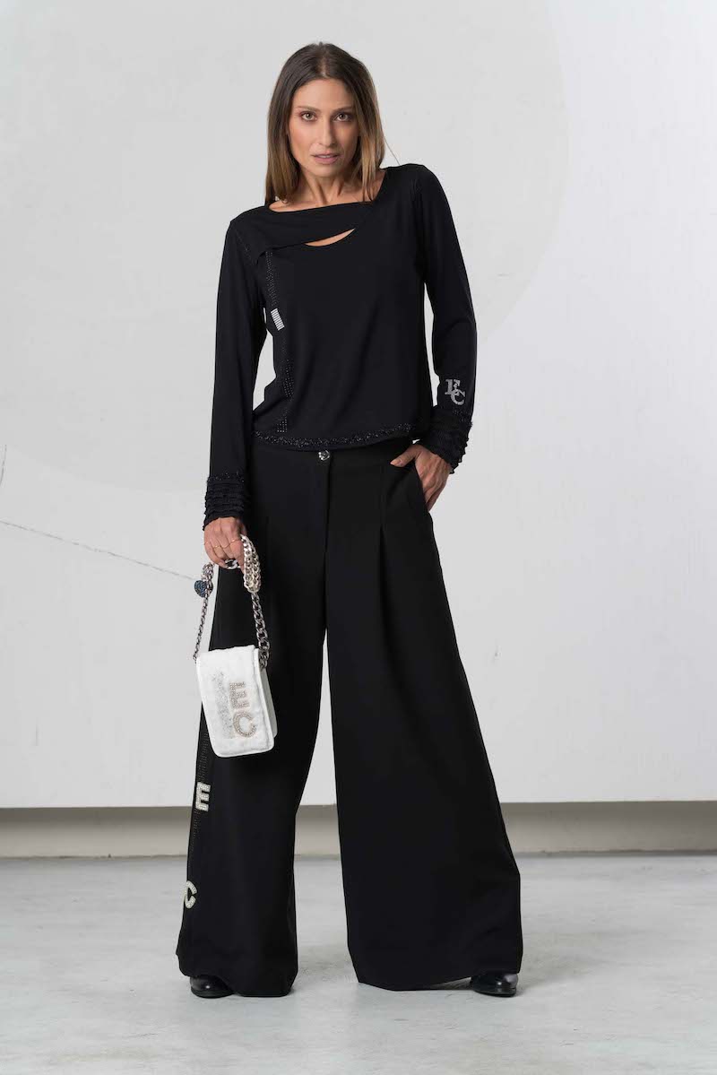 Tshirt manches longues noir Elisa Cavaletti