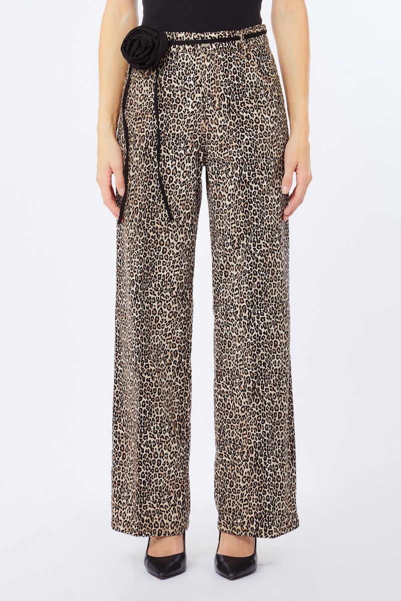 Pantalon large imprimé animalier Liu Jo