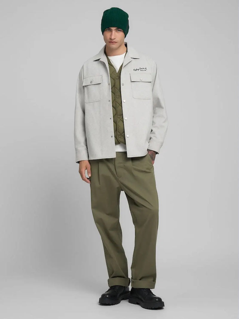 Veste chemise Replay en laine mélangée