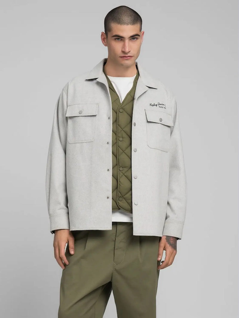 Veste chemise Replay en laine mélangée