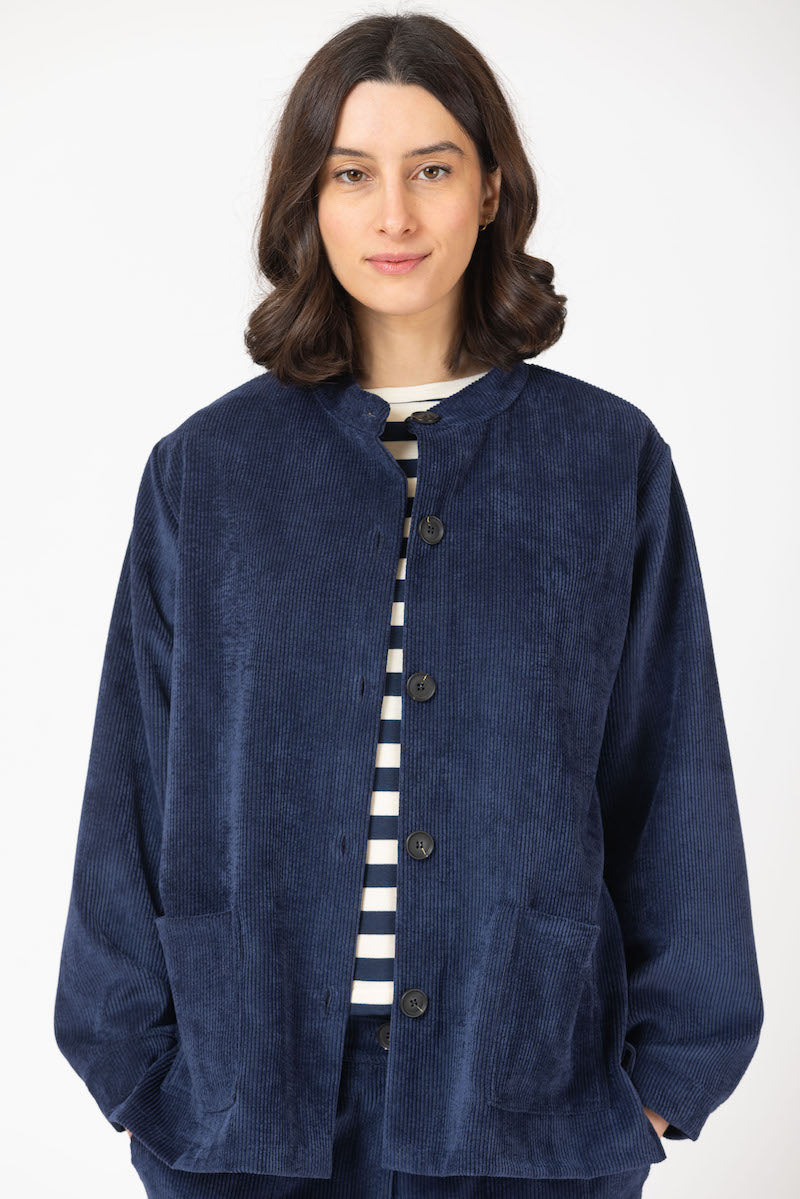 Veste chemise en velours marine OMER