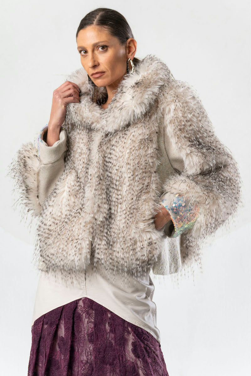 Veste en fourrure écologique Elisa Cavaletti