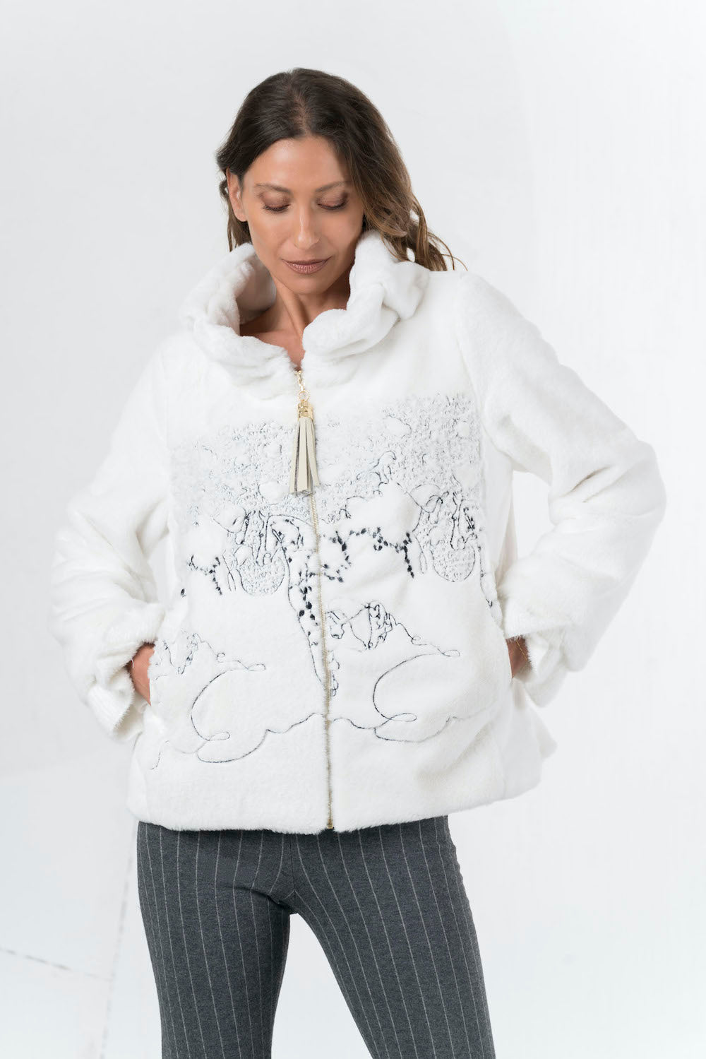 Veste en fourrure écologique Cavaletti ELW257038800_03149