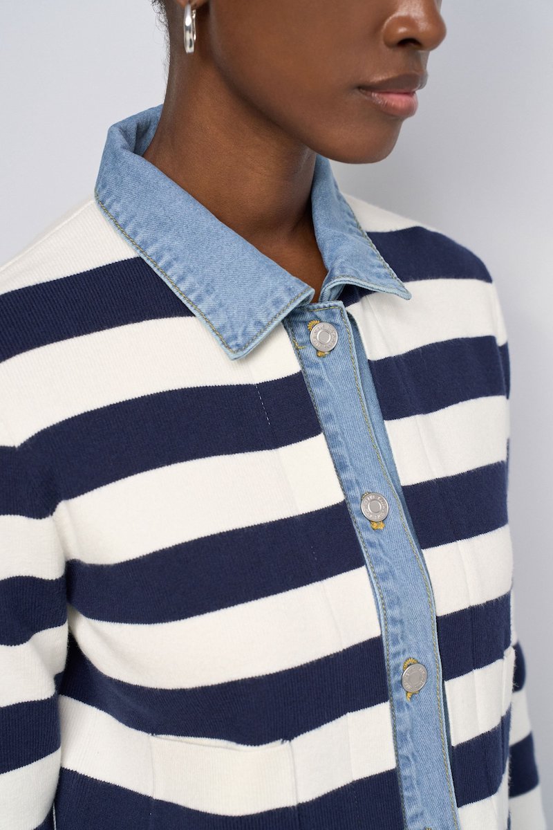 Veste femme en maille et denim Salsa Jeans