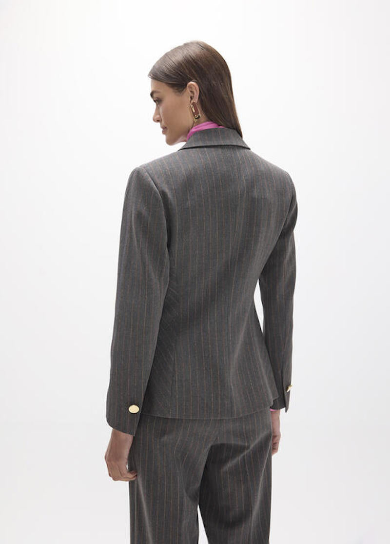 Veste de tailleur femme à rayures bordeaux Lola Casademunt