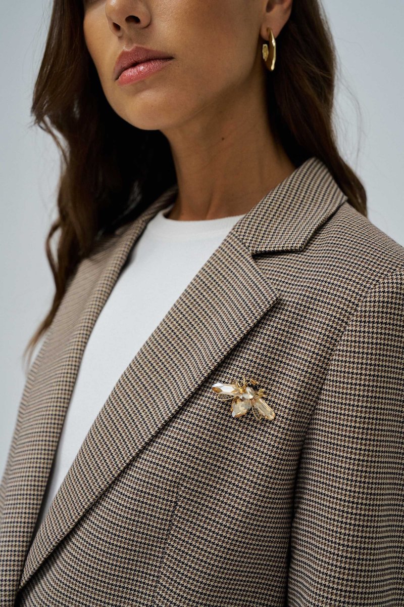 Blazer cintré pour femme à. petots carreaux