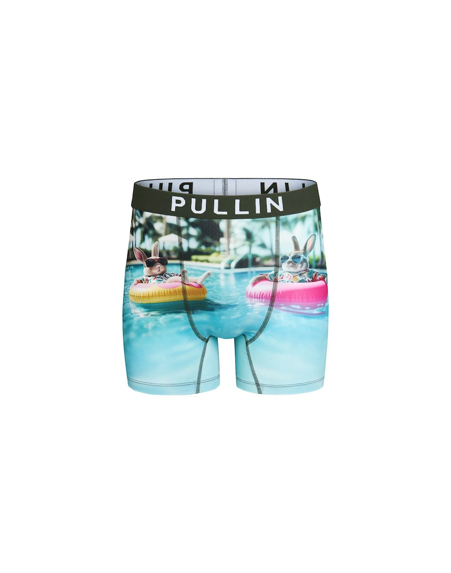 Boxer homme original signé PULLIN avec lapinou et piscine