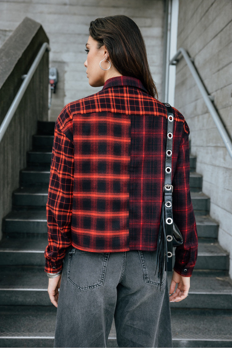 Chemise à carreaux rouge freeman T Porter femme