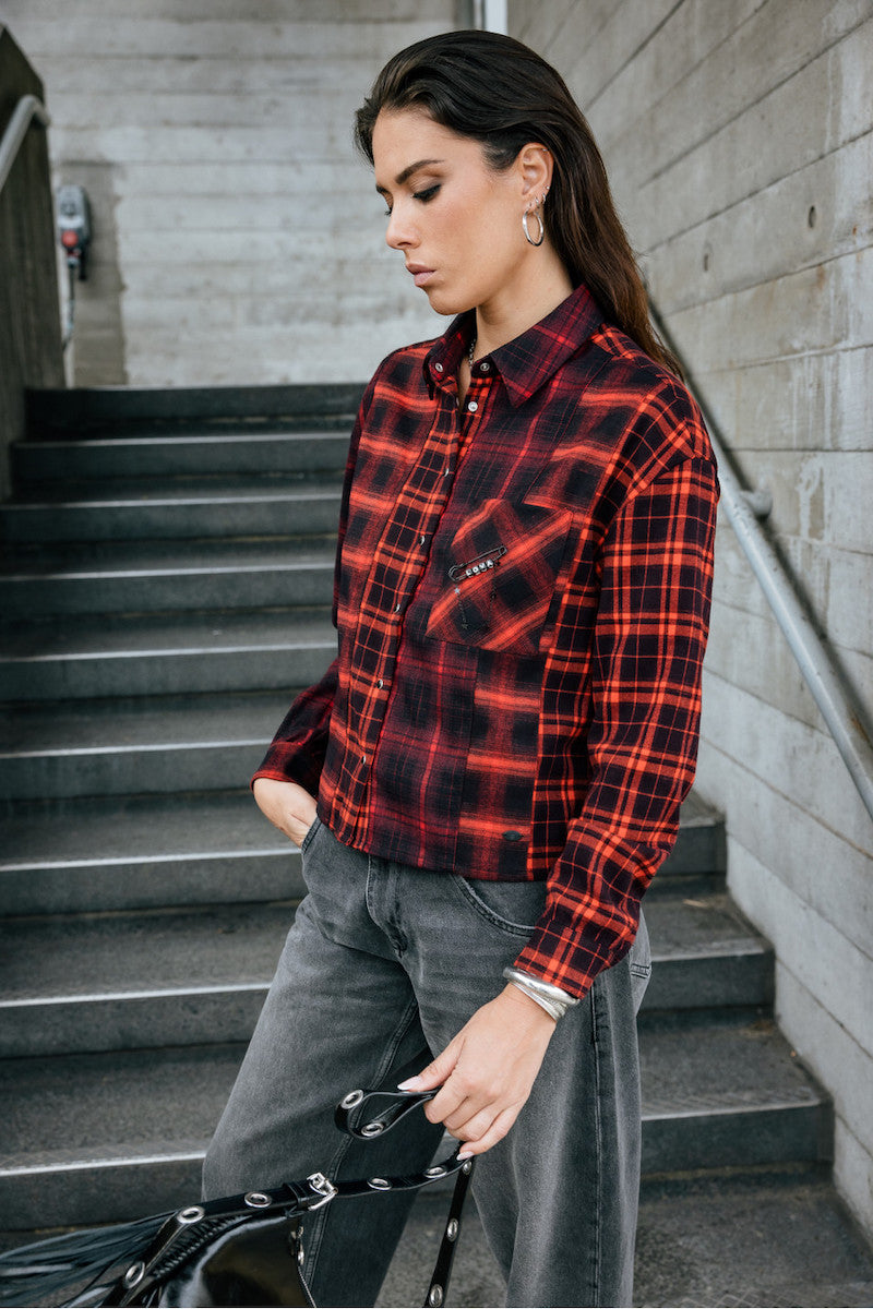 Chemise à carreaux rouge freeman T Porter femme