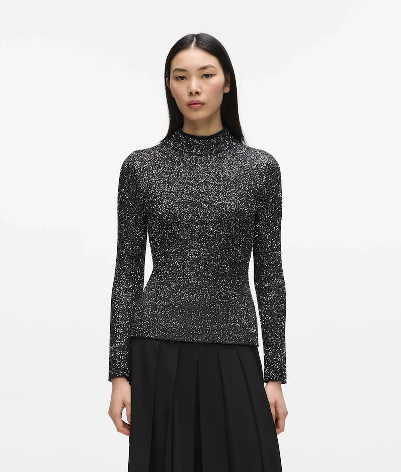 Pull à col roulé à sequins femme Karl Lagerfeld B4W180191PI