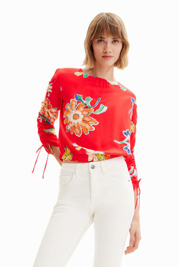 Blouse courte imprimée Desigual 23SWBW25