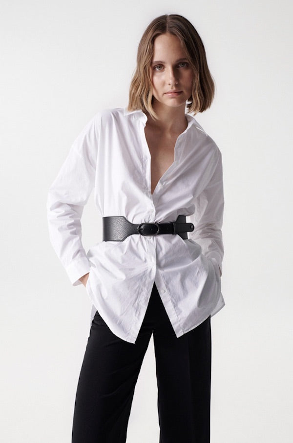 Ceinture corset en daim noir Salsa