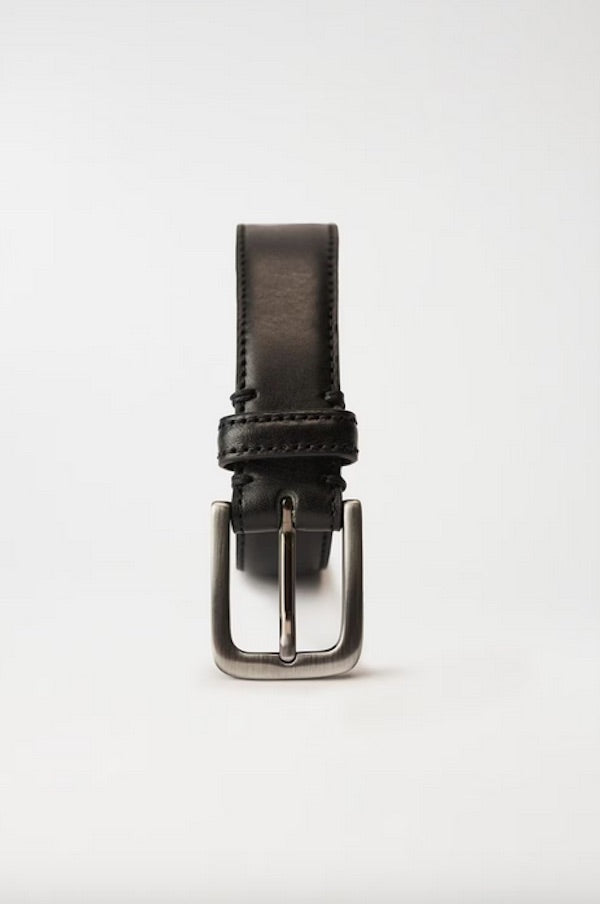 Ceinture fine  en cuir noir