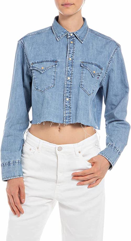 Chemise courte en jean Replay W2296