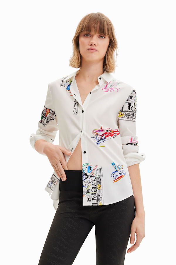 Chemise femme illustrée Desigual 23SWCW26