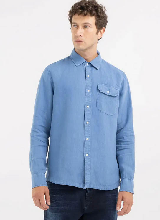 Chemise Replay M4082B lin bleu