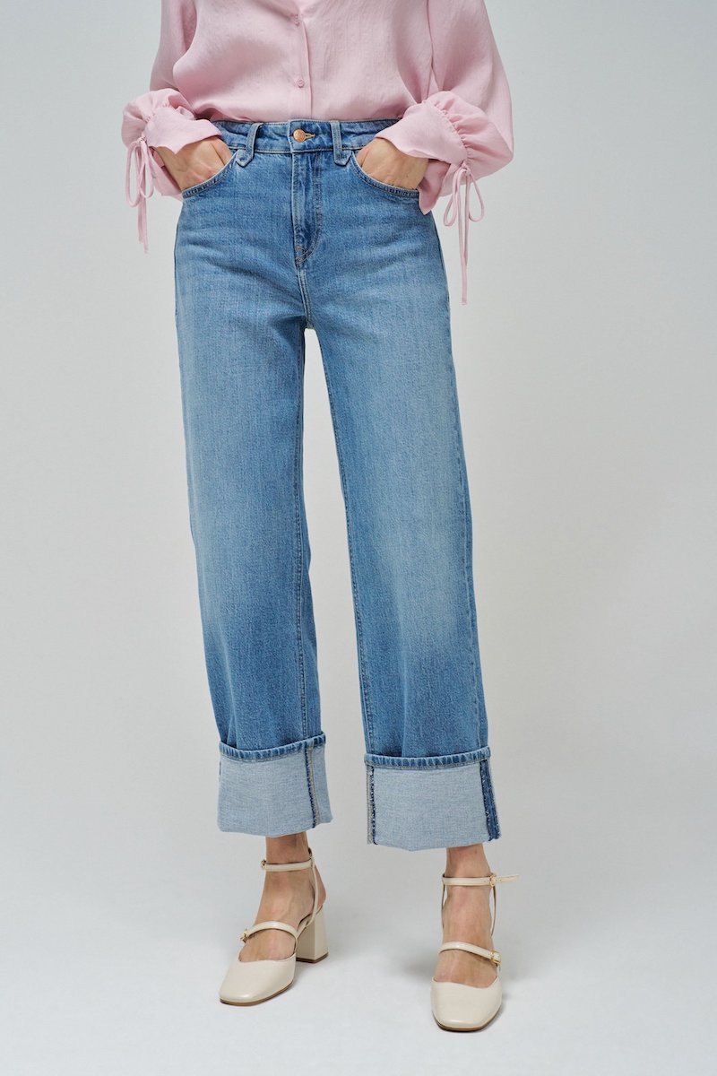 Jeans droit Salsa avec revers