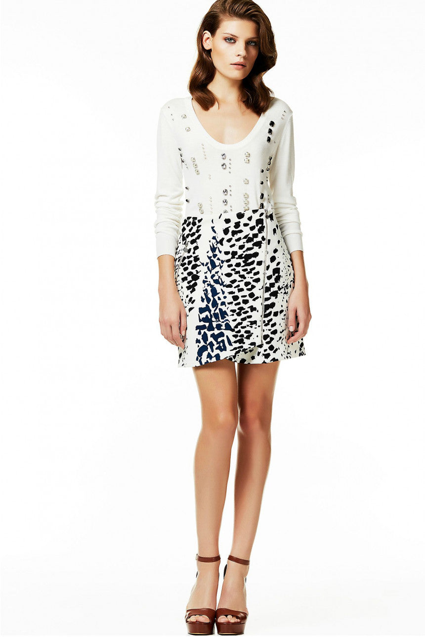 Jupe Liu Jo P17169T1841 blanche tacheté