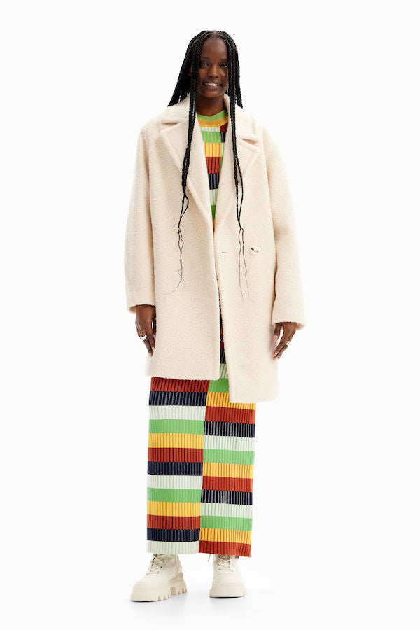 Manteau croisé blanc cassé Desigual