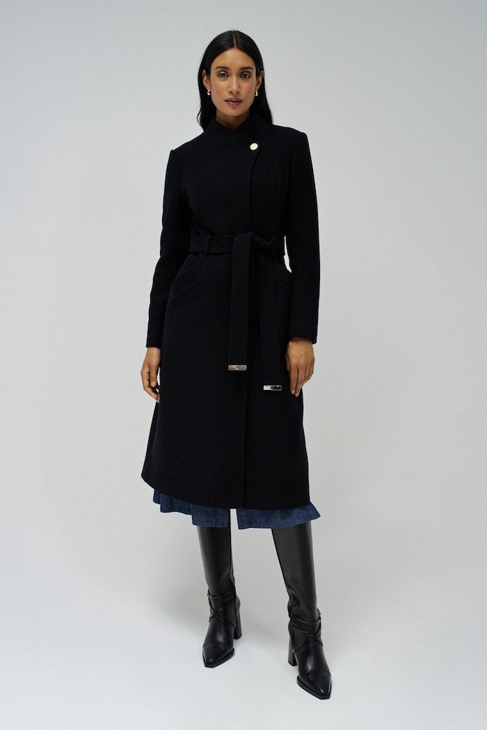 Manteau drap de laine Salsa noir