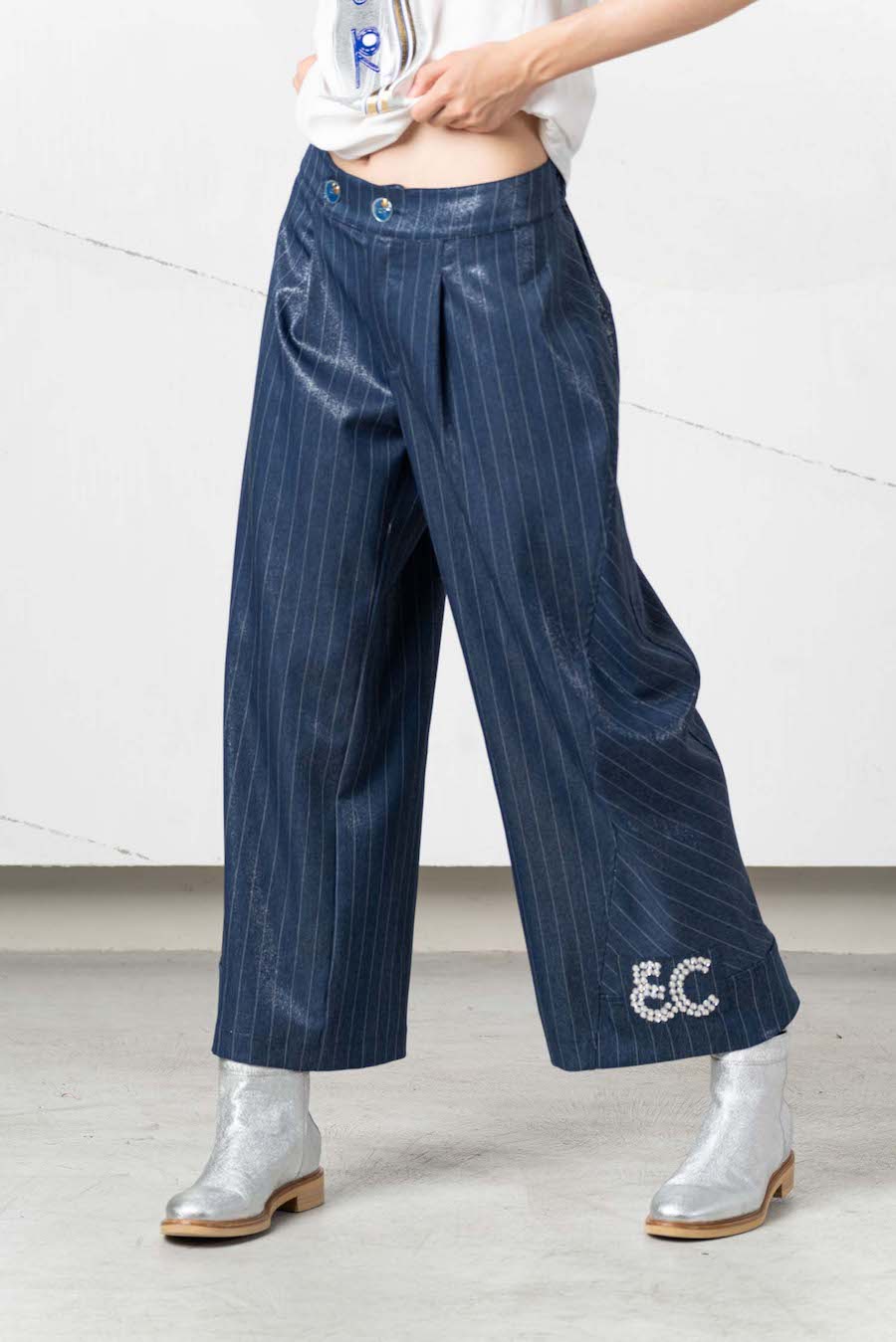Pantalon bleu Elisa Cavaletti