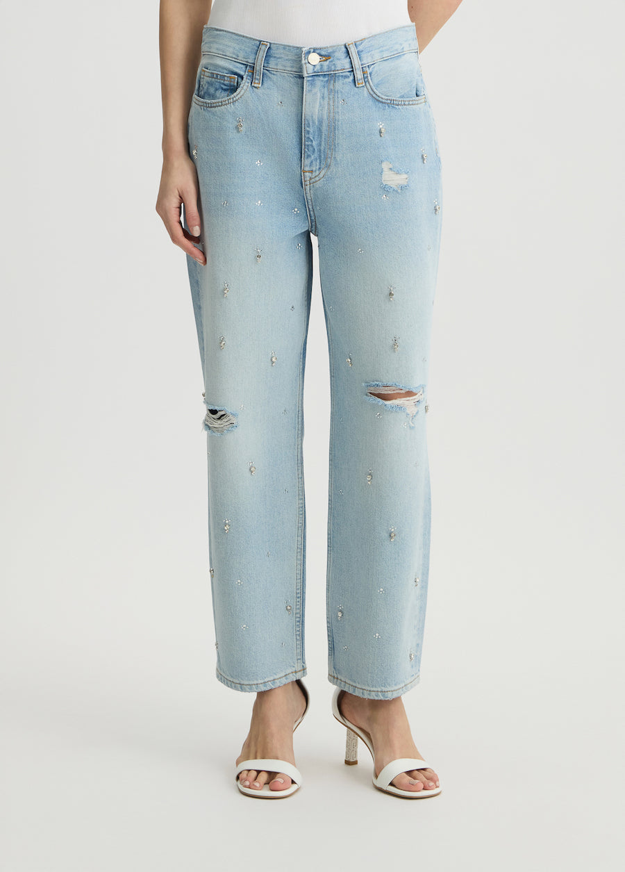 Pantalon droit à strass Liu Jo