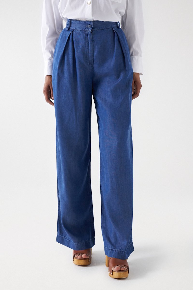 Pantalon large en lyocell fluide Salsa