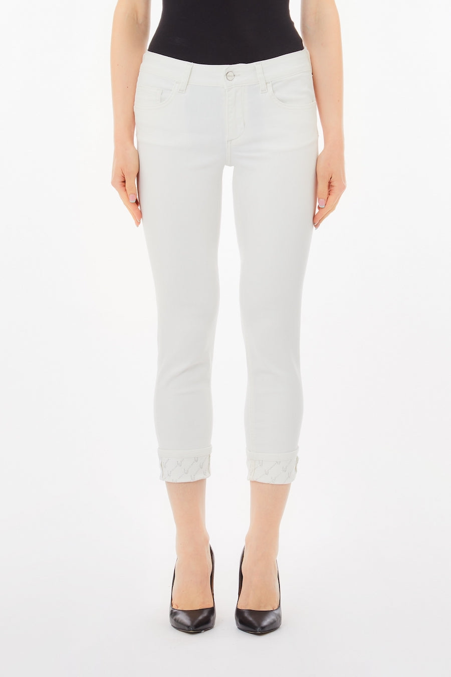 Pantalon revers à strass Liu Jo